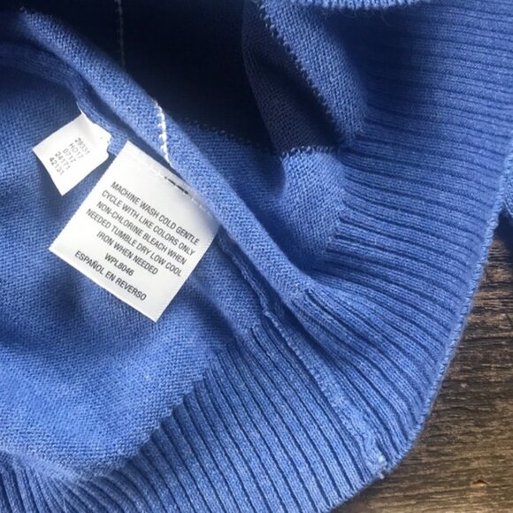 Club Room Argyle Cotton Sweater Blue Size Large - Picture 5 of 7
